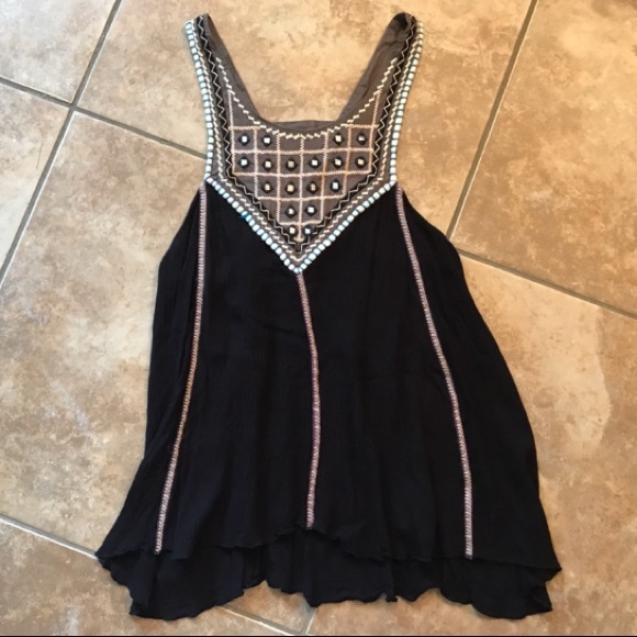 Free People Mirror Embellished Boho Tank Top xs - Picture 2 of 4